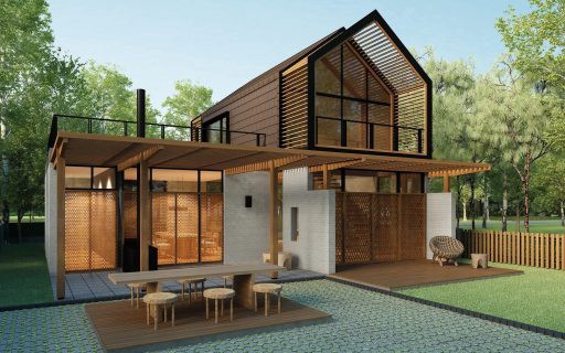 Luxury wooden prefabricated house