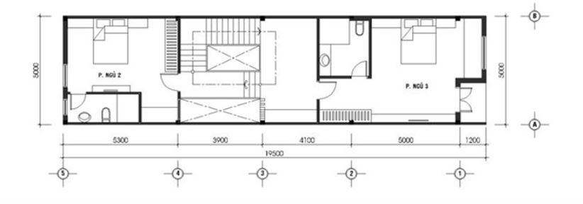 Drawing of a four-storey pre-engineered steel building with an area of ​​​​8x15m2 (3rd floor)