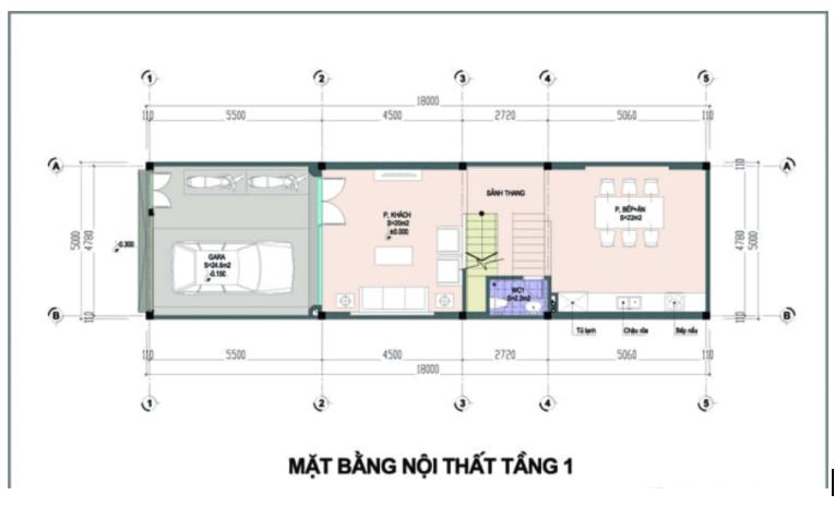 Drawing of four-storey pre-engineered steel building (1st floor)