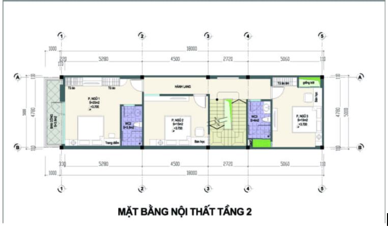 Drawing of four-storey pre-engineered steel building (2nd floor)