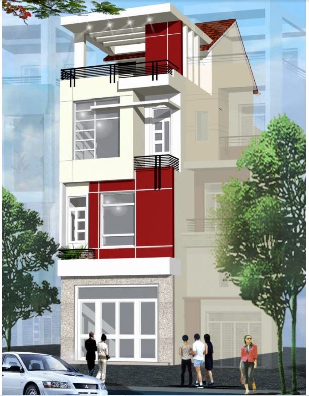 Model of four-storey pre-engineered steel building with a unique cubic design