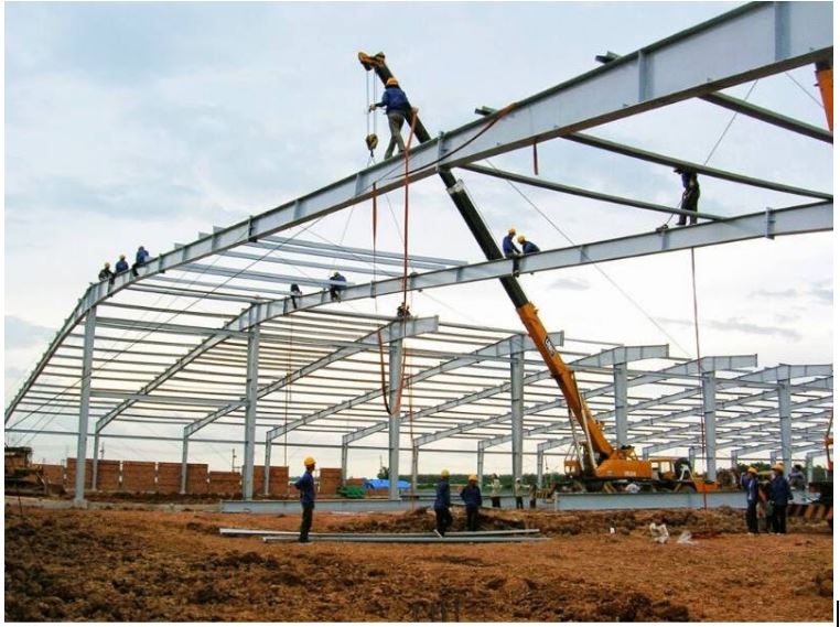 Effective construction method for one storey-storey industrial factory
