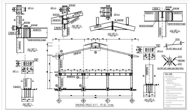 Design drawing of small pre-engineered steel factory