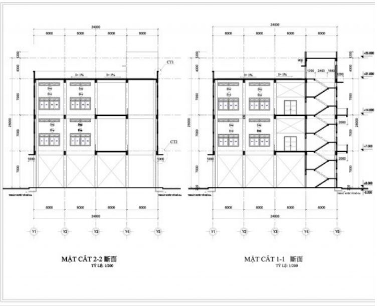  Bản vẽ thiết kế nhà xưởng tiền chế 3 tầng 6