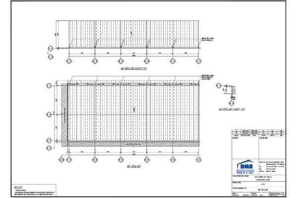 Technical drawings of industrial factories