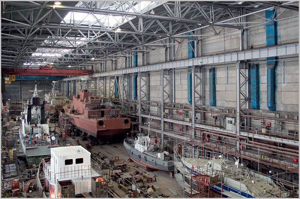 The steel structure in the shipbuilding industry