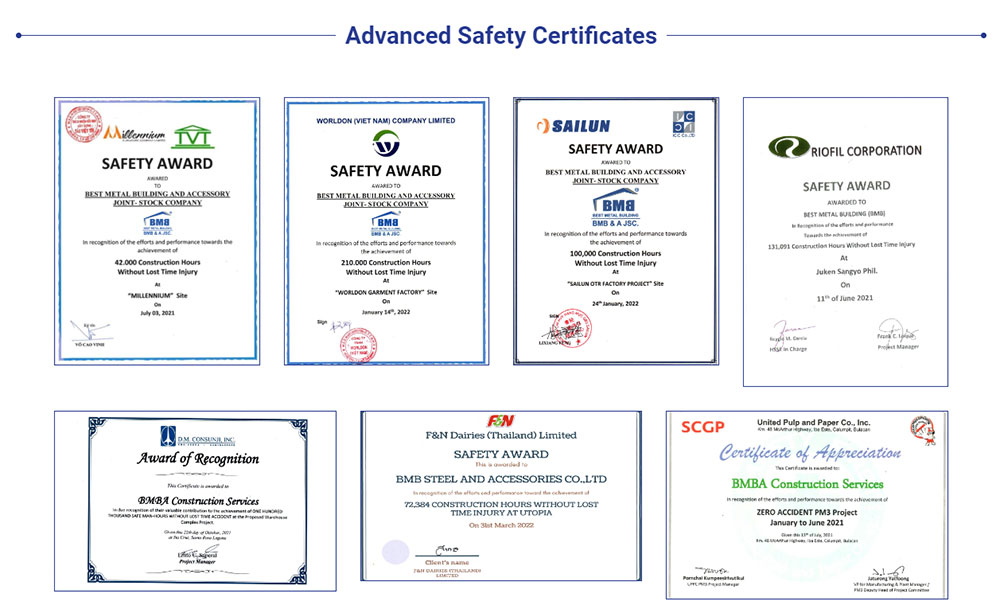 Safety awards that BMB Steel has received