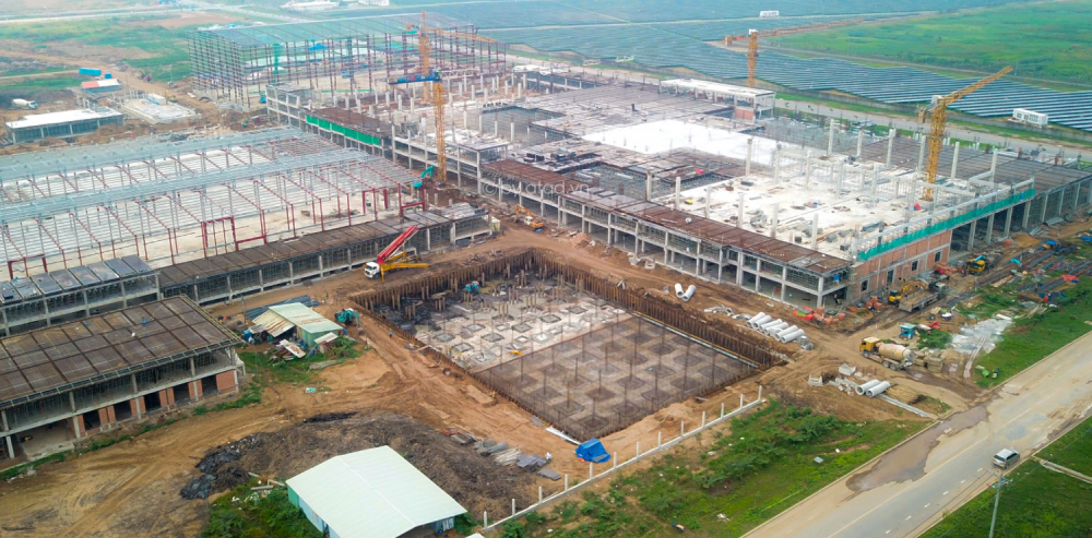 Construction site of Louvre fabric production factory