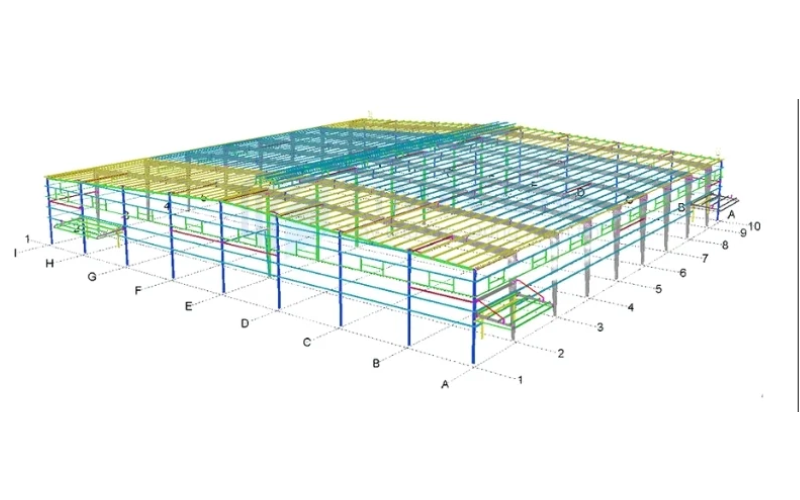 Mẫu bản vẽ nhà xưởng khung thép tiền chế 2000m2