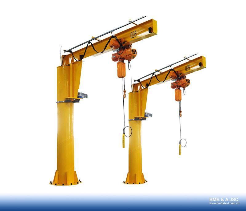 Jib cranes are ideal for moving items within confined areas