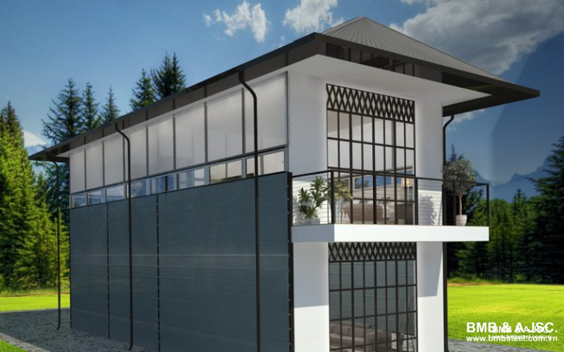 Mezzanine prefabricated houses stretch lengthwise, optimized for small spaces