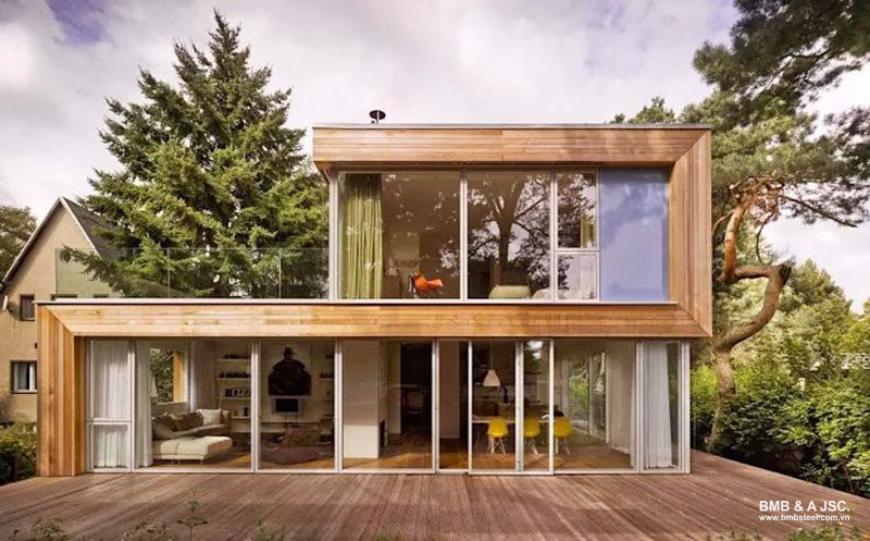 Mezzanine prefabricated house create nature-connected living environment