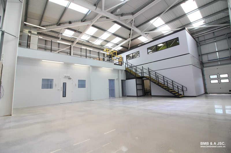 Mezzanine prefabricated house used as factories, warehouses