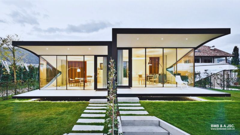 Nhà tiền chế cấp 4 theo phong cách biệt thự hiện đại