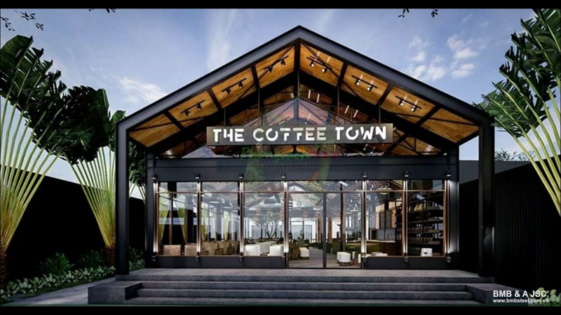 Nhà tiền chế cấp 4 dùng làm quán cafe nhỏ, cửa hàng