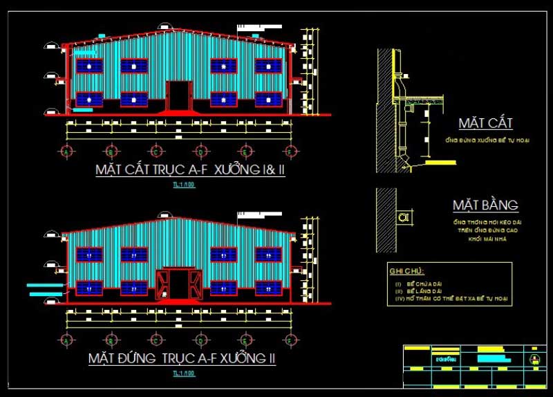 Bản vẽ chi tiết nhà xưởng tiền chế 300m2