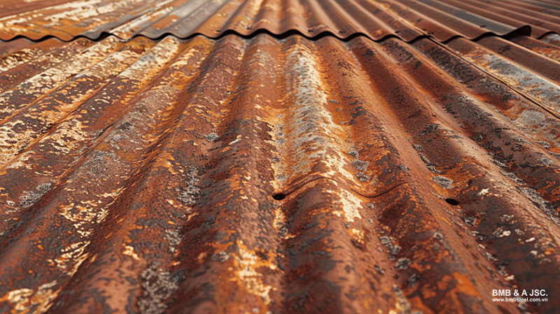 Các vị trí bắt vít trên mái bị ăn mòn, nứt gãy