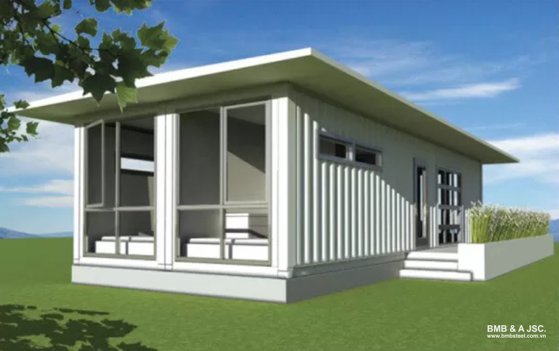 Modern single-story flat roof metal sheet pre-engineered building