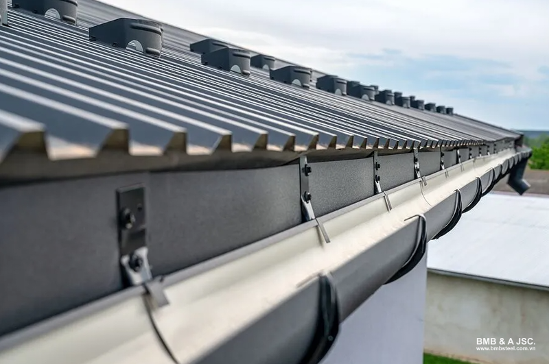 Gutters are usually installed right below the edge of the roof