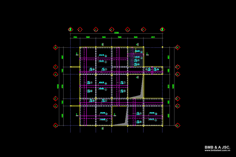 แบบแปลนเหล็กรับแรงแบบสองชั้น