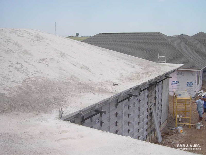 Mái BTCT được cấu tạo từ bê tông và cốt thép