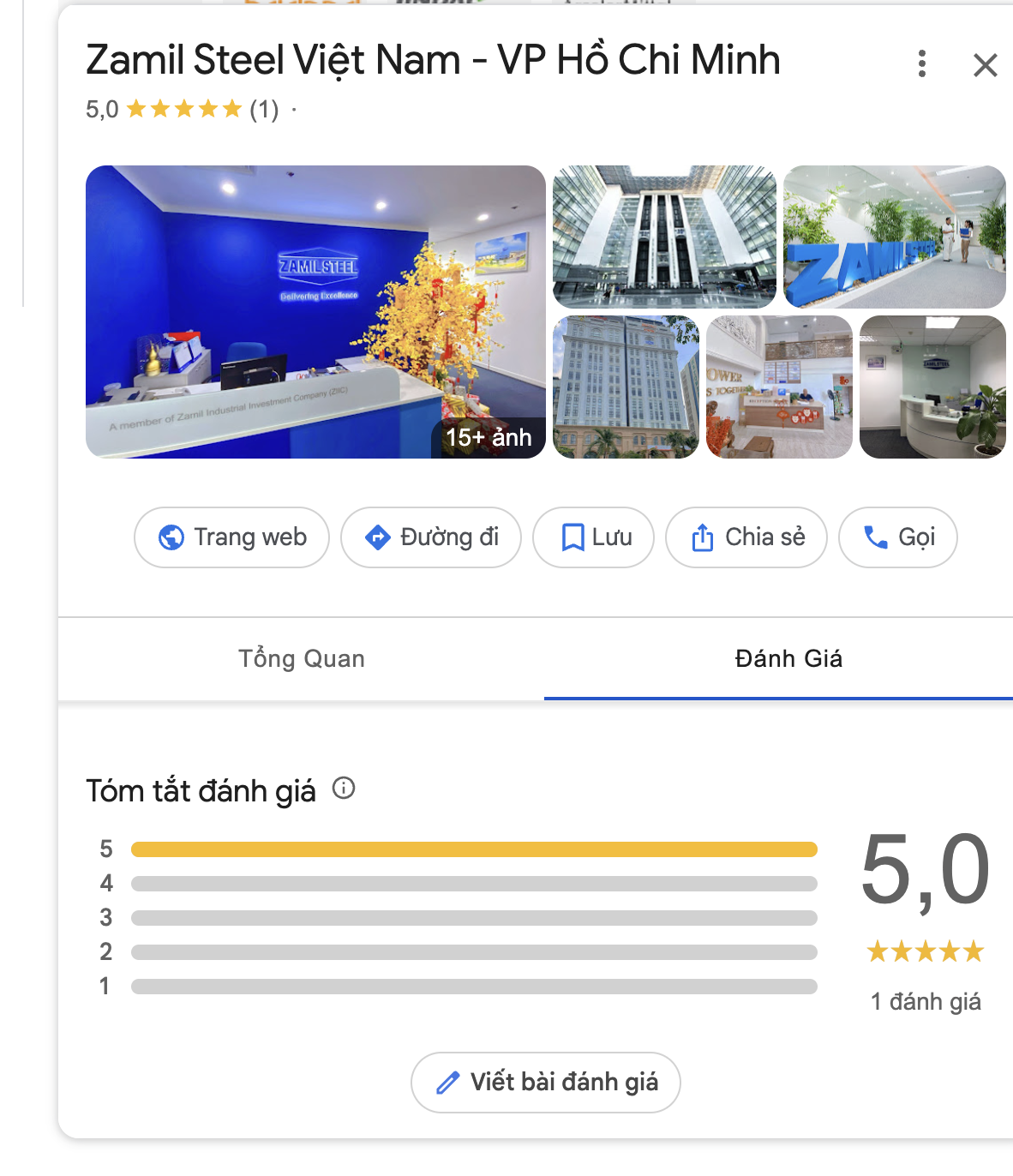 Đánh giá từ khách hàng của Zamil Việt Nam