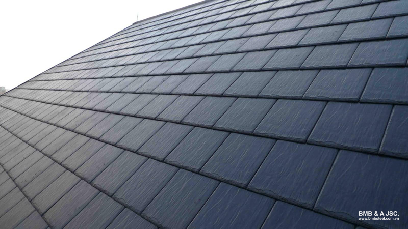 Distinctive colors and stone patterns create a unique look for each roof