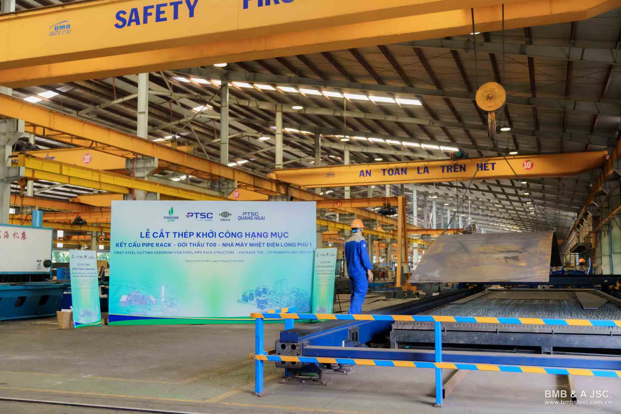 First Cut Ceremony - Launching the Pipe Rack structural fabrication for package T08, Long Phu 1 Thermal Power Plant project