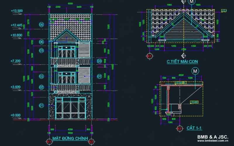 Giấc mơ hóa những bản vẽ thiết kế nhà 3 tầng với BMB steel