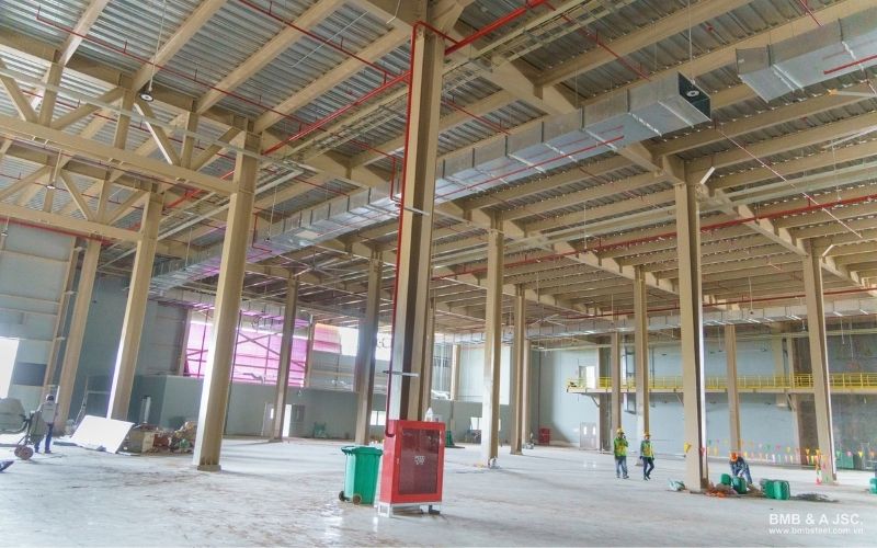 Kết cấu nhà thép tiền chế 3 tầng